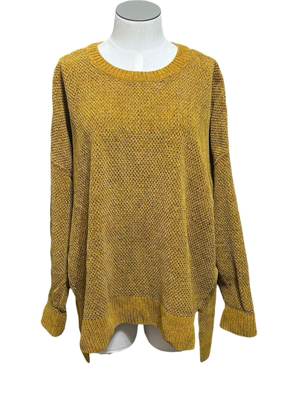 Eileen Fisher Mustard Yellow Organic Cotton Quiet Luxury Sweater Women’s Large
